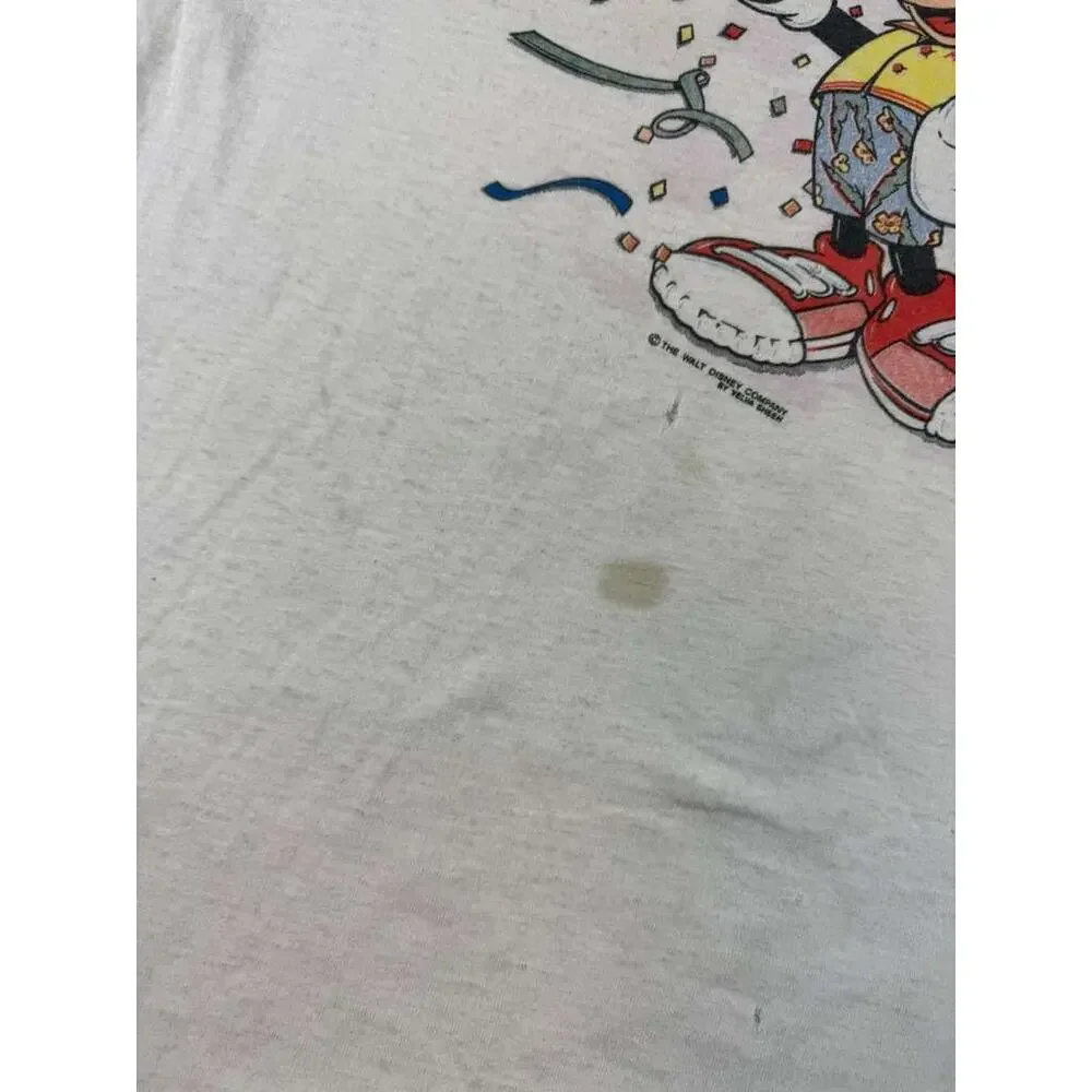 Vintage Disney Men's Size Medium White Mickey Mouse Florida T Shirt‎ Confetti